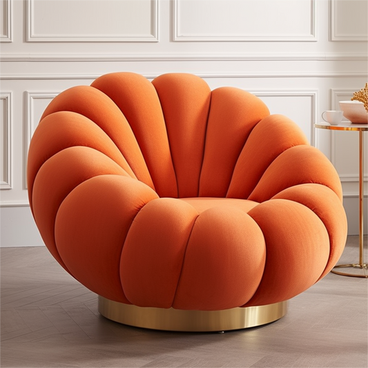 Unique Pumpkin-shaped Sofa - Showcasing Personality and Warmth