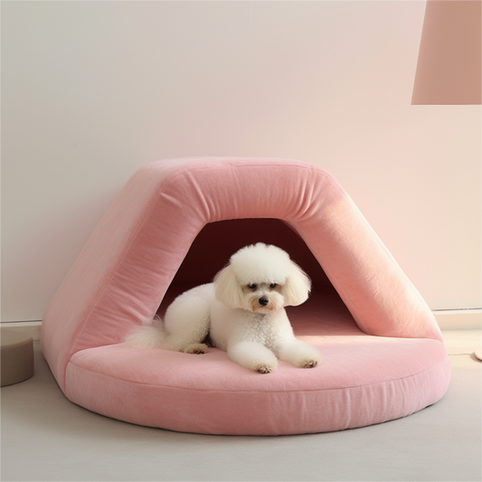Soft Geometric Plush Pet Bed