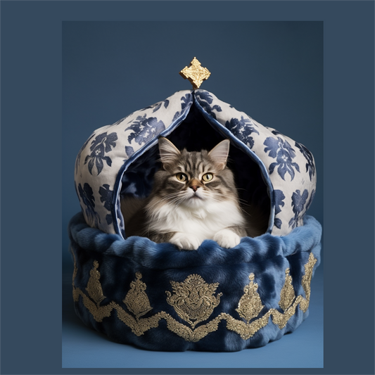 Crown-shaped Cat Bed: Providing Luxurious Rest Space for Your Feline