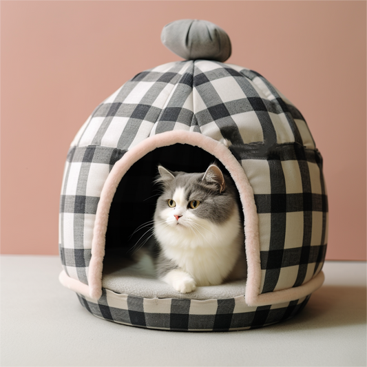 Chic and Cozy: The Checkered Cat Bed
