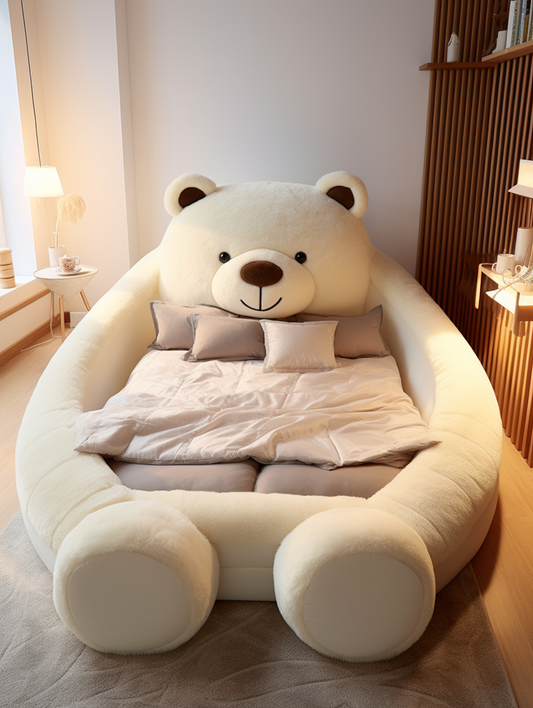 Snuggle into Dreams: The White Polar Bear Sofa Bed