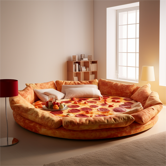 Deliciously Comfortable: Relax on a Pizza Slice Sofa